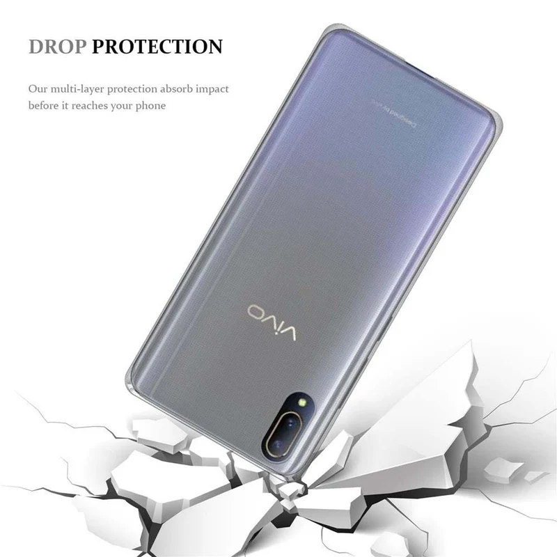 Cadorabo Hülle kompatibel mit Vivo X21s Schutzhülle aus flexiblem TPU Silikon