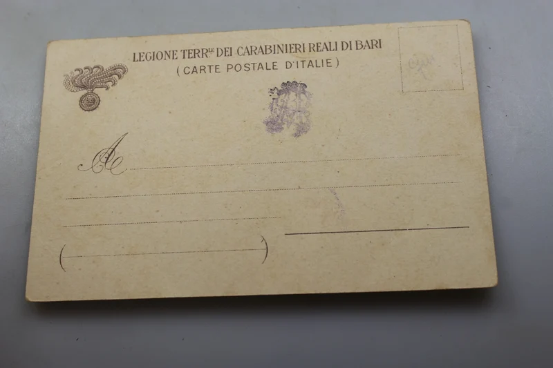 Postkarte der Royal Carabinieri Territorial Legion von Bari
