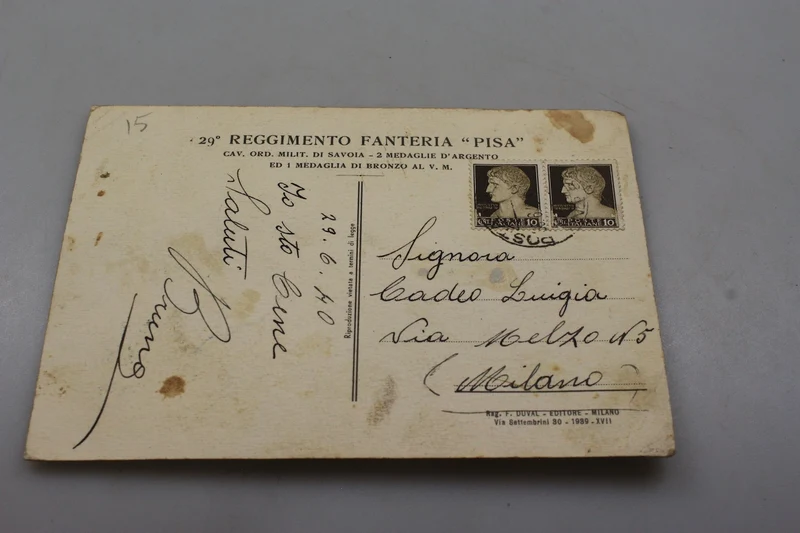 Postkarte des 24. Infanterieregiments „Pisa“
