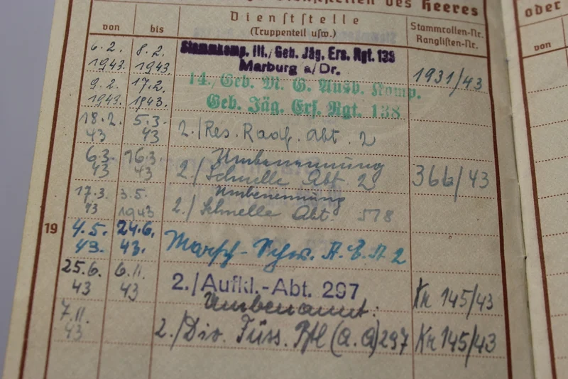 Wehrpass mit zwei Urkunden zum 2. Weltkrieg