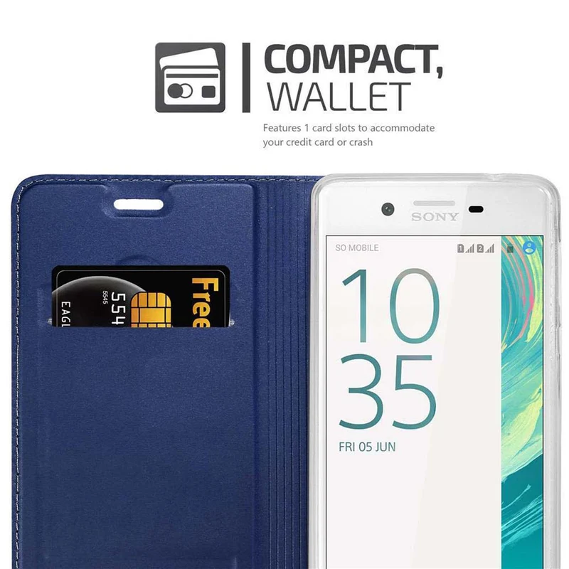 Cadorabo Hülle kompatibel mit Sony Xperia X Schutzhülle mit Magnetverschluss, Standfunktion und Kartenfach