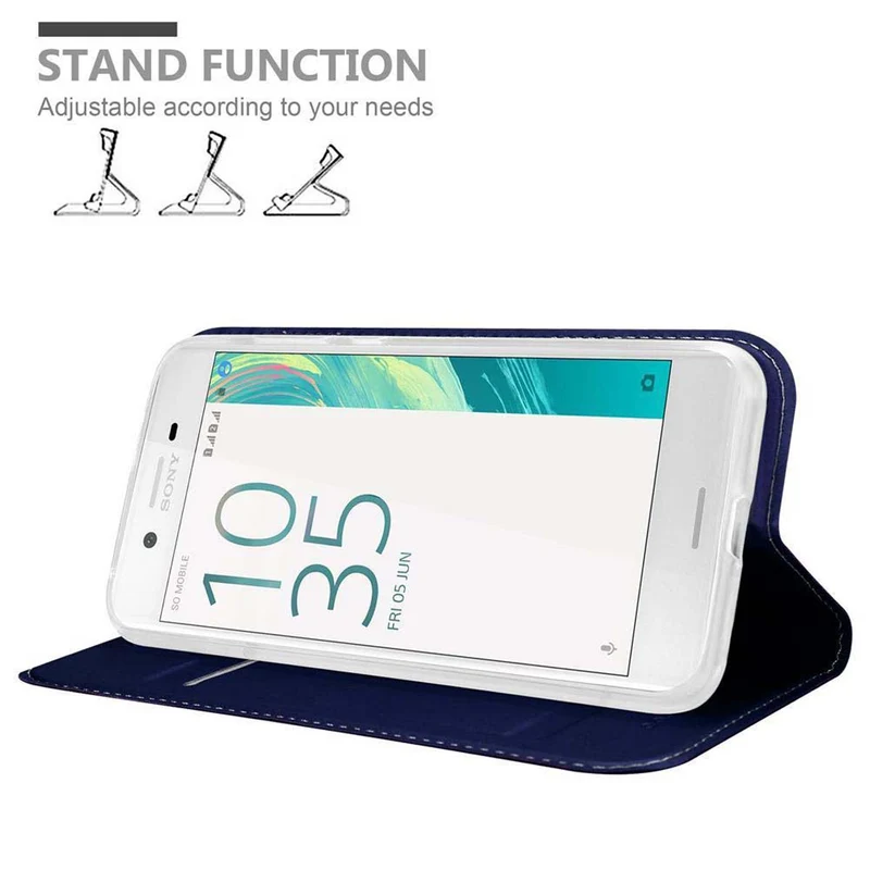Cadorabo Hülle kompatibel mit Sony Xperia X Schutzhülle mit Magnetverschluss, Standfunktion und Kartenfach