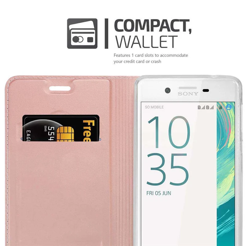 Cadorabo Hülle kompatibel mit Sony Xperia X Schutzhülle mit Magnetverschluss, Standfunktion und Kartenfach
