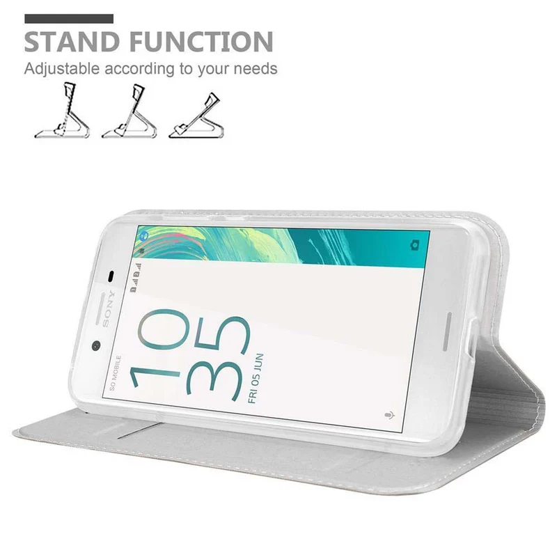 Cadorabo Hülle kompatibel mit Sony Xperia X Schutzhülle mit Magnetverschluss, Standfunktion und Kartenfach