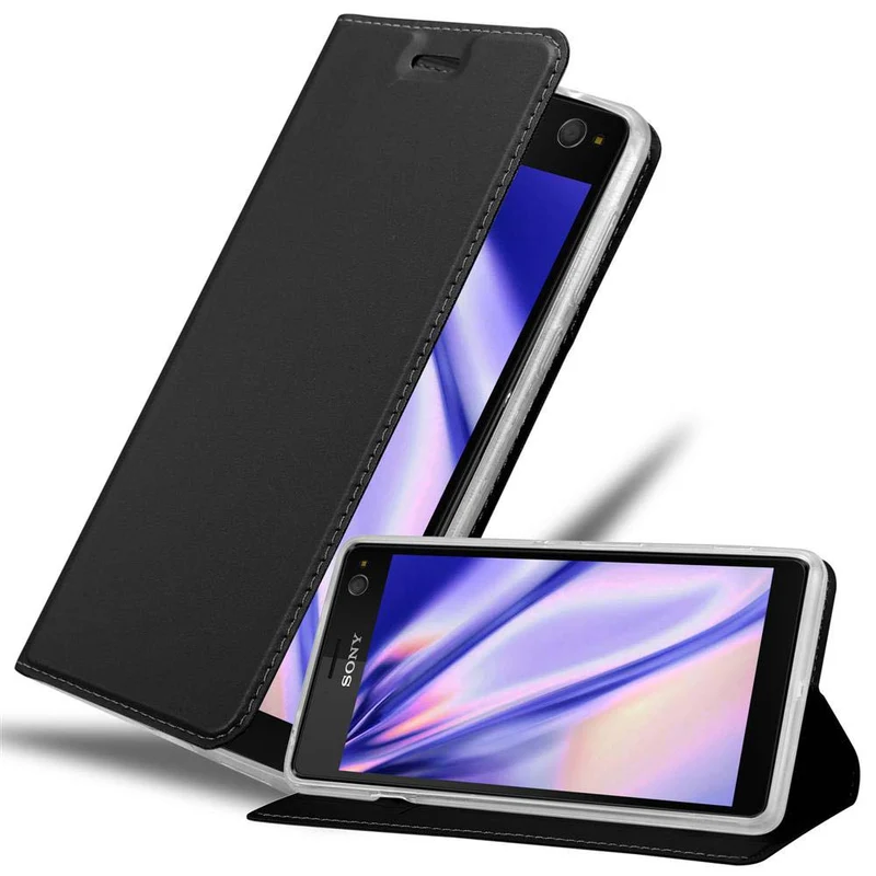 Cadorabo Hülle kompatibel mit Sony Xperia C4 Schutzhülle mit Magnetverschluss, Standfunktion und Kartenfach