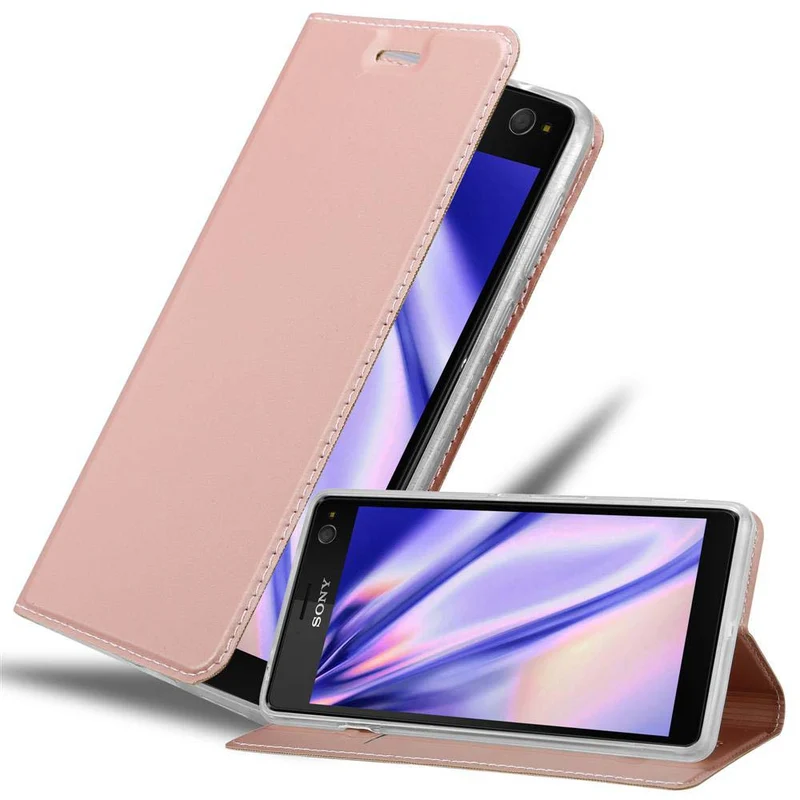 Cadorabo Hülle kompatibel mit Sony Xperia C4 Schutzhülle mit Magnetverschluss, Standfunktion und Kartenfach