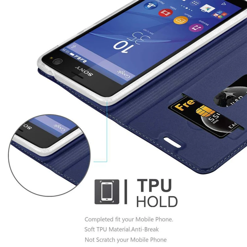 Cadorabo Hülle kompatibel mit Sony Xperia C4 Schutzhülle mit Magnetverschluss, Standfunktion und Kartenfach