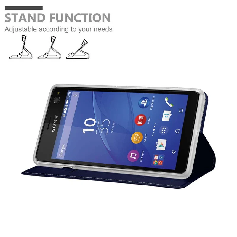 Cadorabo Hülle kompatibel mit Sony Xperia C4 Schutzhülle mit Magnetverschluss, Standfunktion und Kartenfach