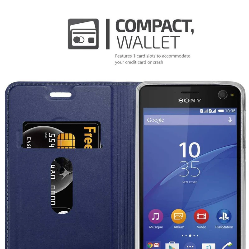 Cadorabo Hülle kompatibel mit Sony Xperia C4 Schutzhülle mit Magnetverschluss, Standfunktion und Kartenfach