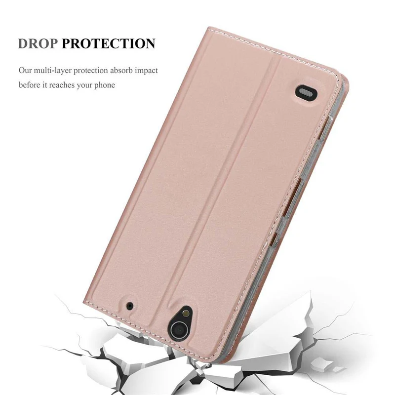 Cadorabo Hülle kompatibel mit Sony Xperia C4 Schutzhülle mit Magnetverschluss, Standfunktion und Kartenfach