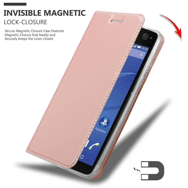 Cadorabo Hülle kompatibel mit Sony Xperia C4 Schutzhülle mit Magnetverschluss, Standfunktion und Kartenfach