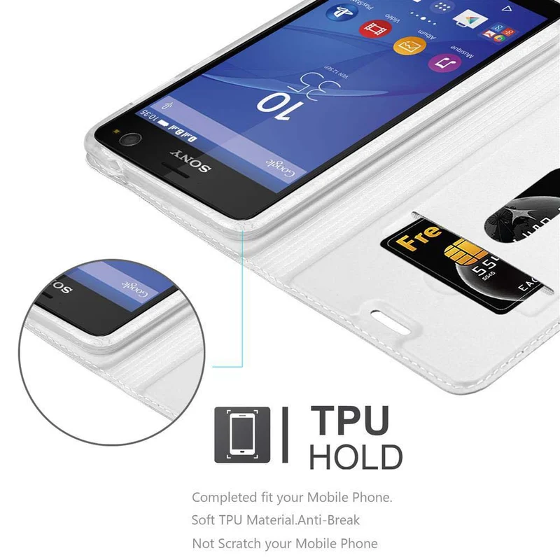 Cadorabo Hülle kompatibel mit Sony Xperia C4 Schutzhülle mit Magnetverschluss, Standfunktion und Kartenfach
