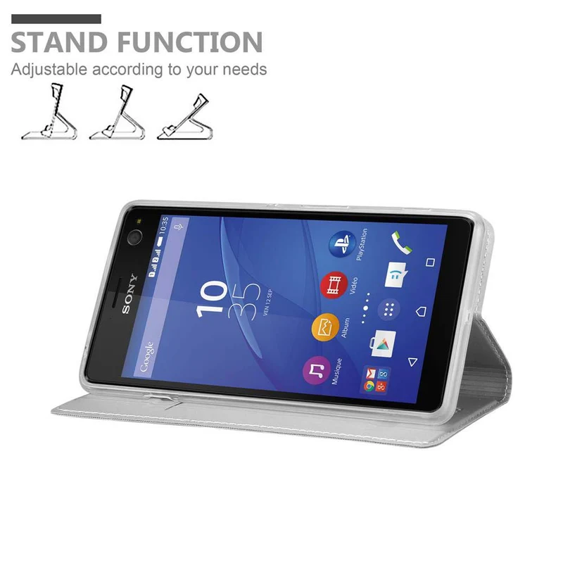 Cadorabo Hülle kompatibel mit Sony Xperia C4 Schutzhülle mit Magnetverschluss, Standfunktion und Kartenfach