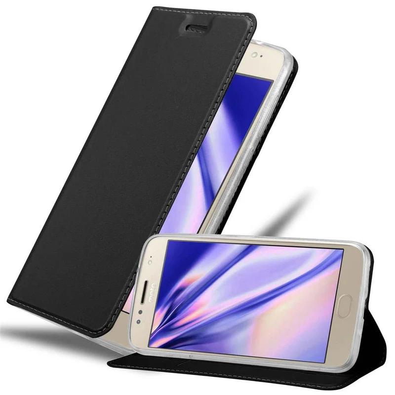 Cadorabo Hülle kompatibel mit Motorola MOTO G5S PLUS Schutzhülle mit Magnetverschluss, Standfunktion und Kartenfach