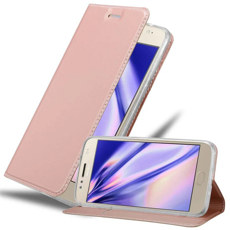 Cadorabo Hülle kompatibel mit Motorola MOTO G5S PLUS Schutzhülle mit Magnetverschluss, Standfunktion und Kartenfach