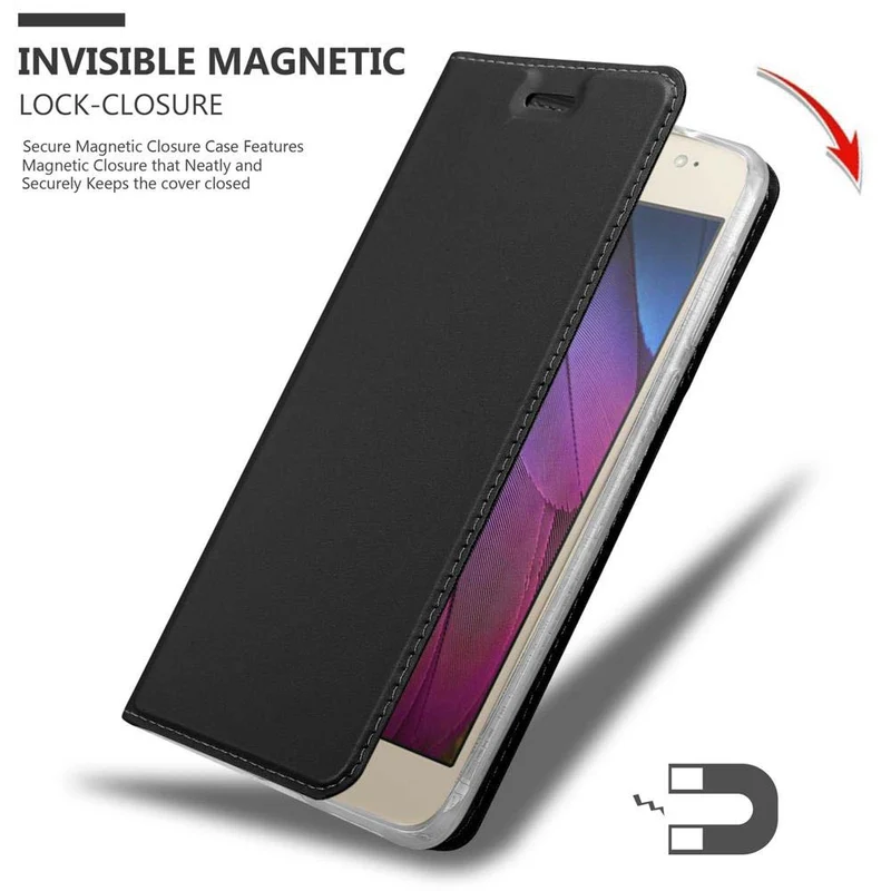 Cadorabo Hülle kompatibel mit Motorola MOTO G5S PLUS Schutzhülle mit Magnetverschluss, Standfunktion und Kartenfach