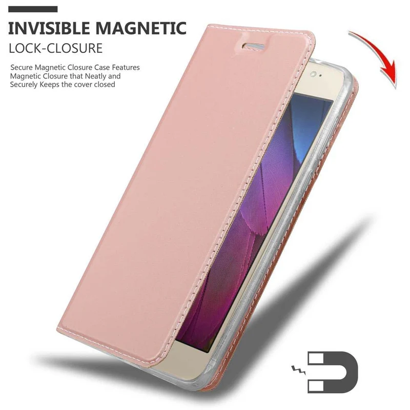Cadorabo Hülle kompatibel mit Motorola MOTO G5S PLUS Schutzhülle mit Magnetverschluss, Standfunktion und Kartenfach