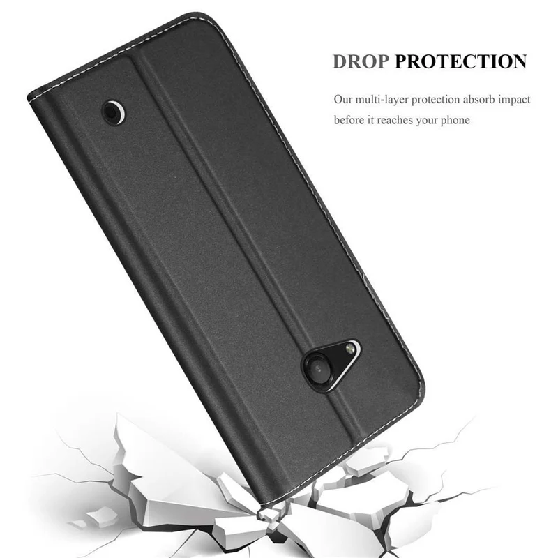 Cadorabo Hülle kompatibel mit Nokia Lumia 550 Schutzhülle mit Magnetverschluss, Standfunktion und Kartenfach