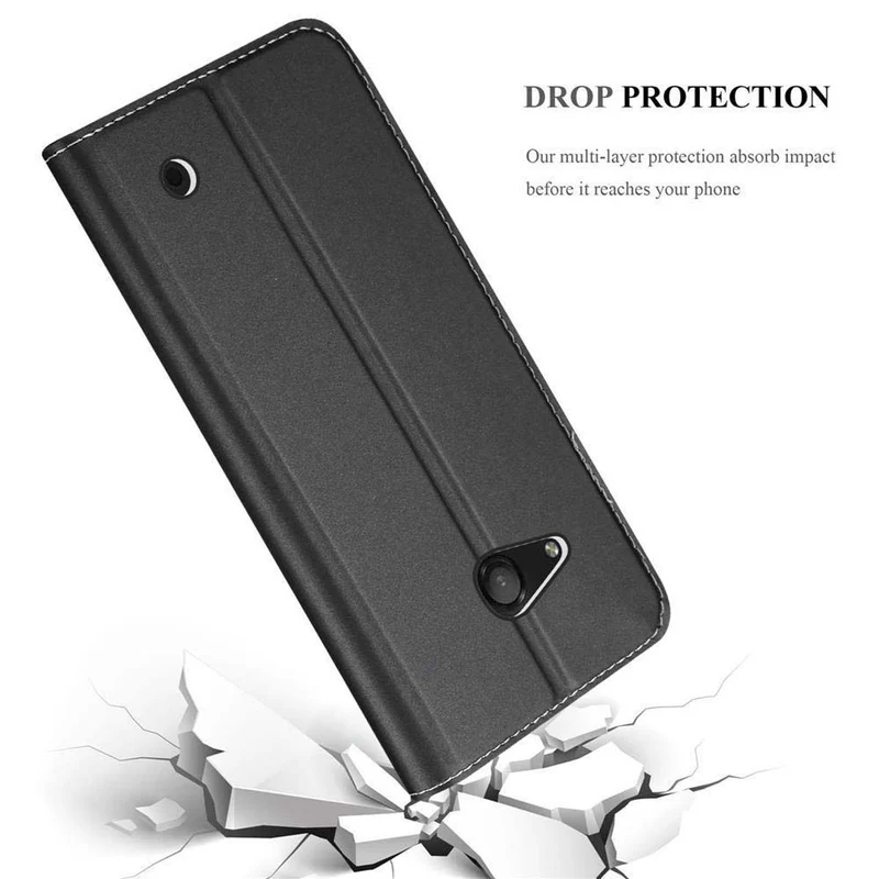 Cadorabo Hülle kompatibel mit Nokia Lumia 550 Schutzhülle mit Magnetverschluss, Standfunktion und Kartenfach