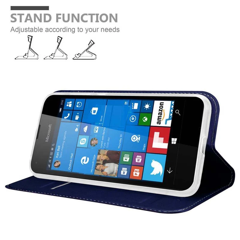 Cadorabo Hülle kompatibel mit Nokia Lumia 550 Schutzhülle mit Magnetverschluss, Standfunktion und Kartenfach
