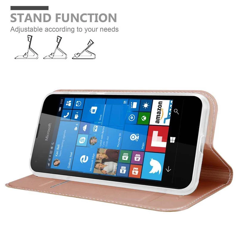Cadorabo Hülle kompatibel mit Nokia Lumia 550 Schutzhülle mit Magnetverschluss, Standfunktion und Kartenfach