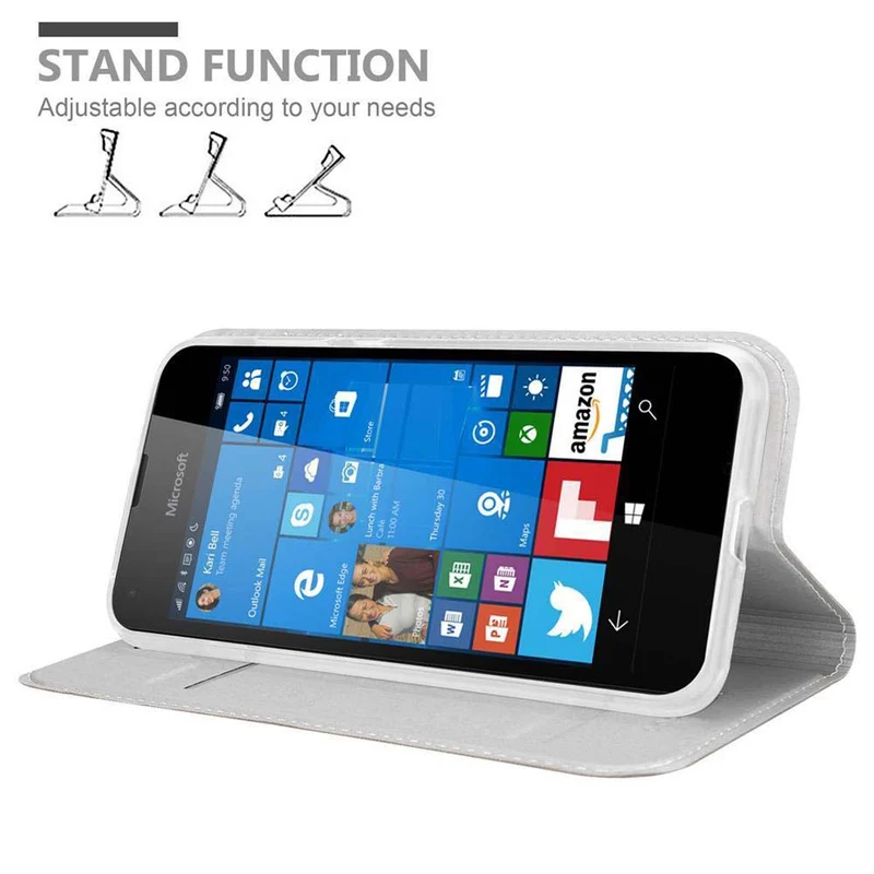 Cadorabo Hülle kompatibel mit Nokia Lumia 550 Schutzhülle mit Magnetverschluss, Standfunktion und Kartenfach