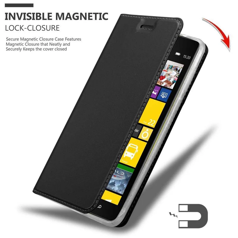 Cadorabo Hülle kompatibel mit Nokia Lumia 1520 Schutzhülle mit Magnetverschluss, Standfunktion und Kartenfach