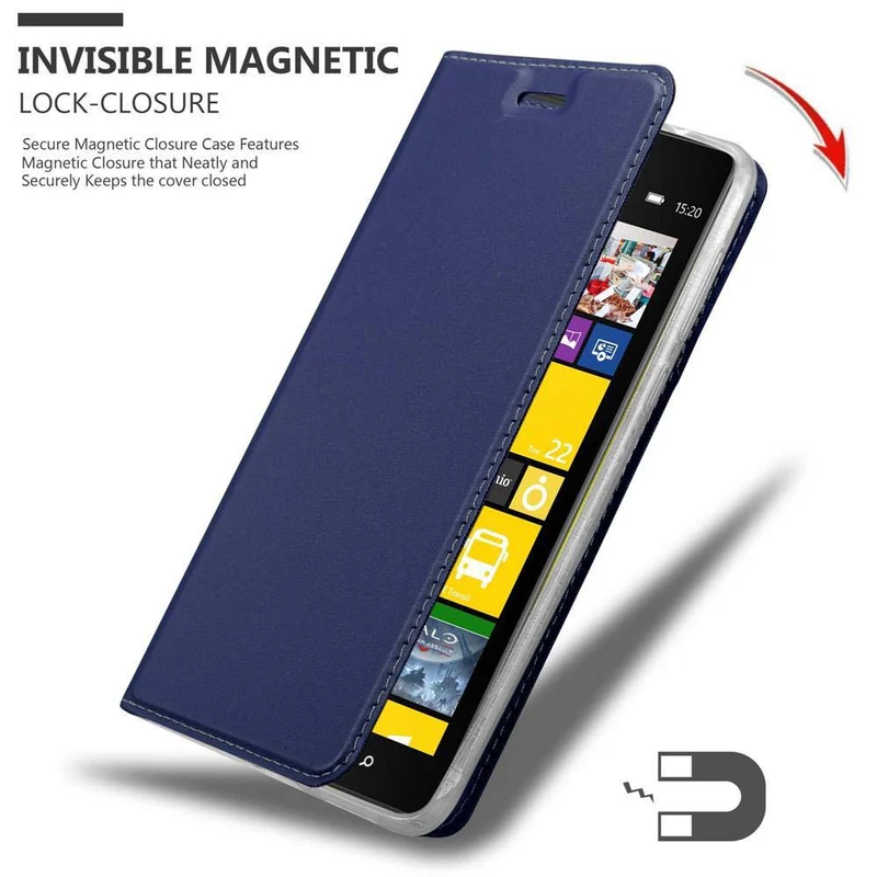 Cadorabo Hülle kompatibel mit Nokia Lumia 1520 Schutzhülle mit Magnetverschluss, Standfunktion und Kartenfach