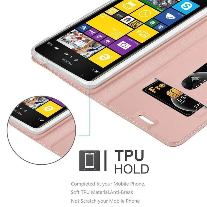 Cadorabo Hülle kompatibel mit Nokia Lumia 1520 Schutzhülle mit Magnetverschluss, Standfunktion und Kartenfach