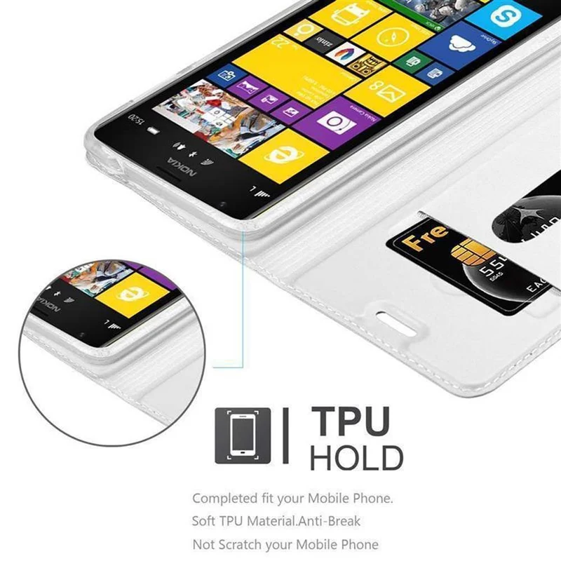 Cadorabo Hülle kompatibel mit Nokia Lumia 1520 Schutzhülle mit Magnetverschluss, Standfunktion und Kartenfach