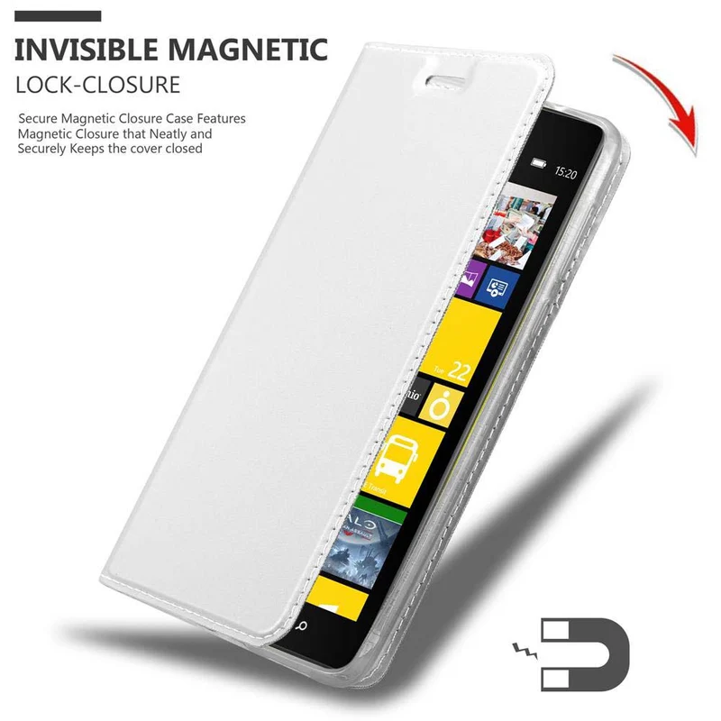 Cadorabo Hülle kompatibel mit Nokia Lumia 1520 Schutzhülle mit Magnetverschluss, Standfunktion und Kartenfach