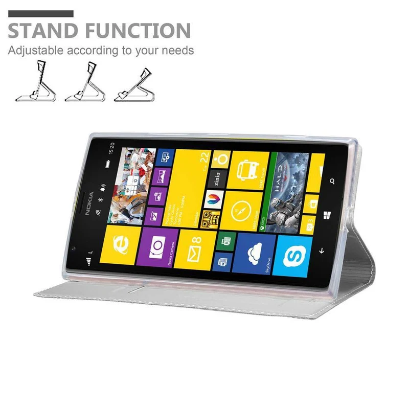 Cadorabo Hülle kompatibel mit Nokia Lumia 1520 Schutzhülle mit Magnetverschluss, Standfunktion und Kartenfach