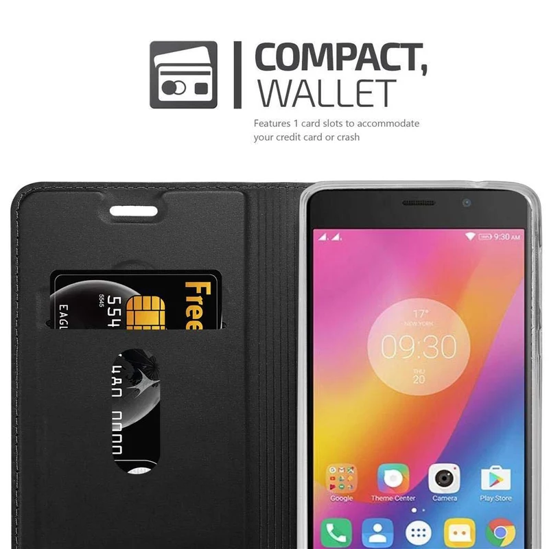 Cadorabo Hülle kompatibel mit Lenovo P2 Schutzhülle mit Magnetverschluss, Standfunktion und Kartenfach