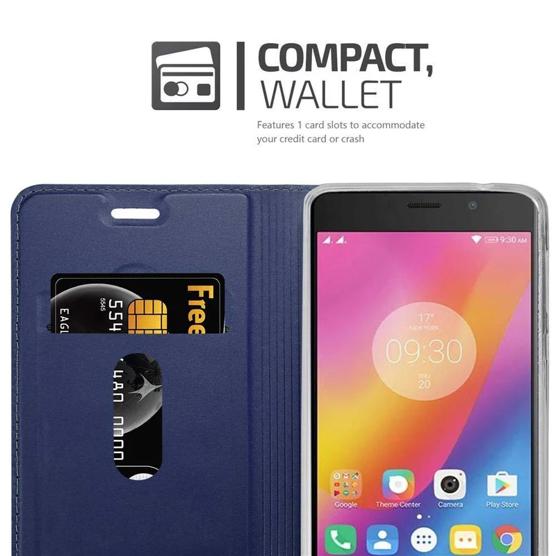 Cadorabo Hülle kompatibel mit Lenovo P2 Schutzhülle mit Magnetverschluss, Standfunktion und Kartenfach