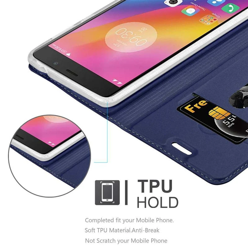 Cadorabo Hülle kompatibel mit Lenovo P2 Schutzhülle mit Magnetverschluss, Standfunktion und Kartenfach