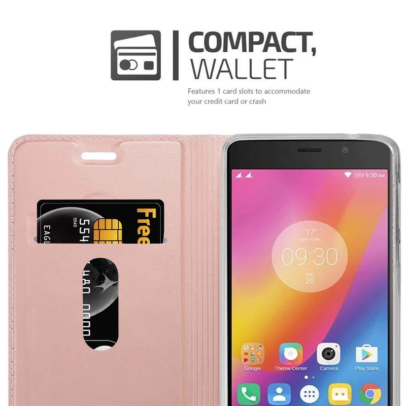 Cadorabo Hülle kompatibel mit Lenovo P2 Schutzhülle mit Magnetverschluss, Standfunktion und Kartenfach