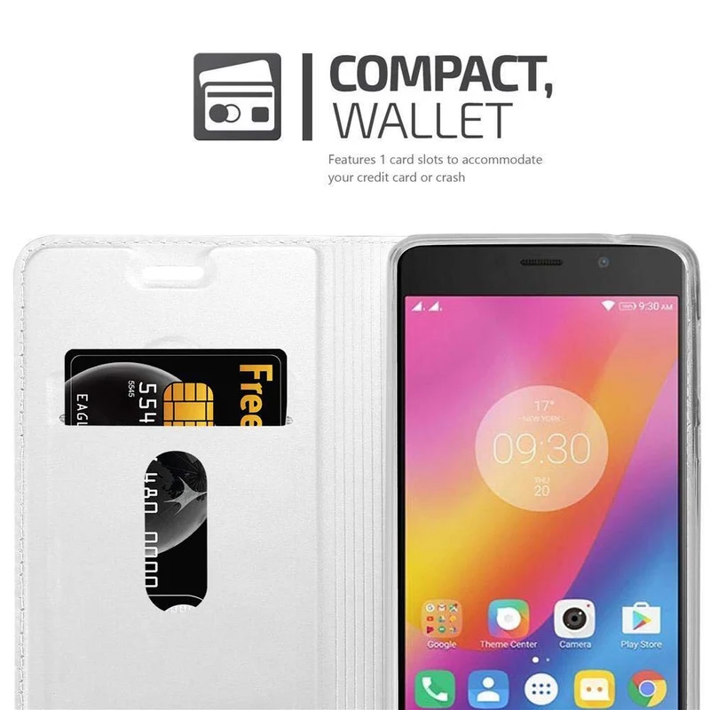 Cadorabo Hülle kompatibel mit Lenovo P2 Schutzhülle mit Magnetverschluss, Standfunktion und Kartenfach