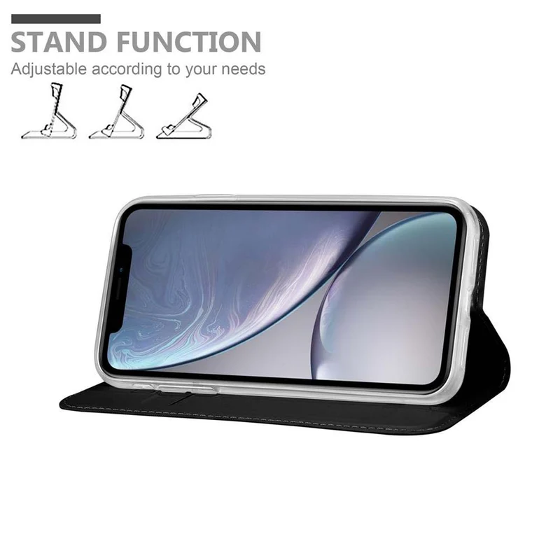 Cadorabo Hülle kompatibel mit Apple iPhone XR Schutzhülle mit Magnetverschluss, Standfunktion und Kartenfach