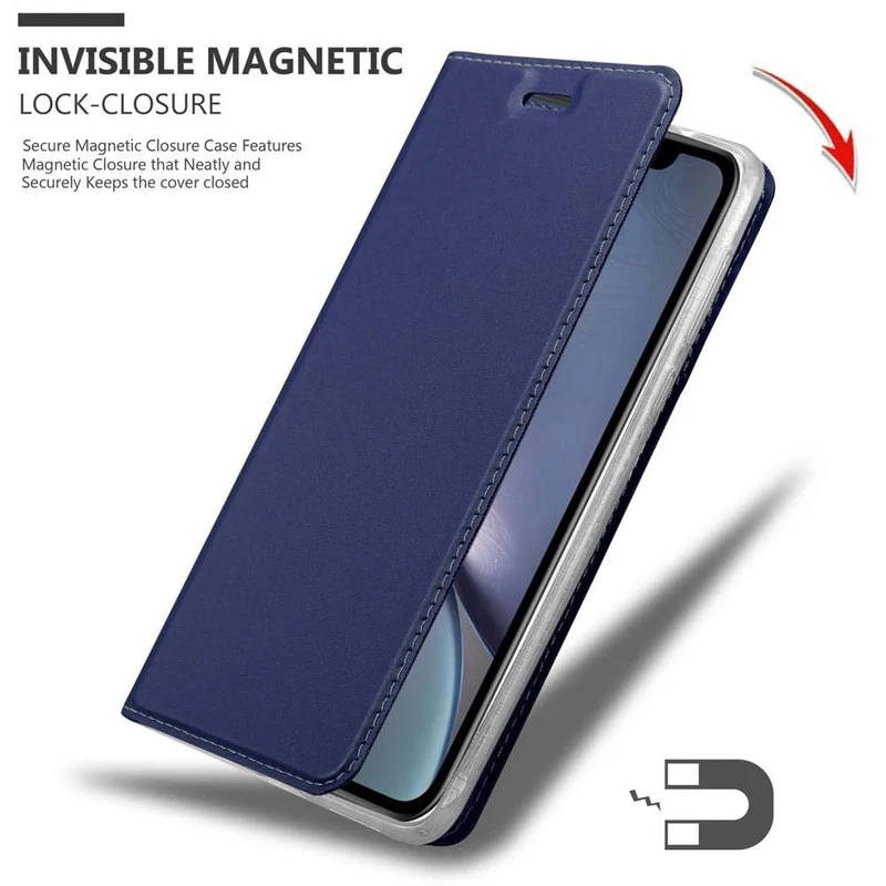 Cadorabo Hülle kompatibel mit Apple iPhone XR Schutzhülle mit Magnetverschluss, Standfunktion und Kartenfach