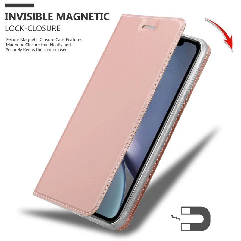 Cadorabo Hülle kompatibel mit Apple iPhone XR Schutzhülle mit Magnetverschluss, Standfunktion und Kartenfach