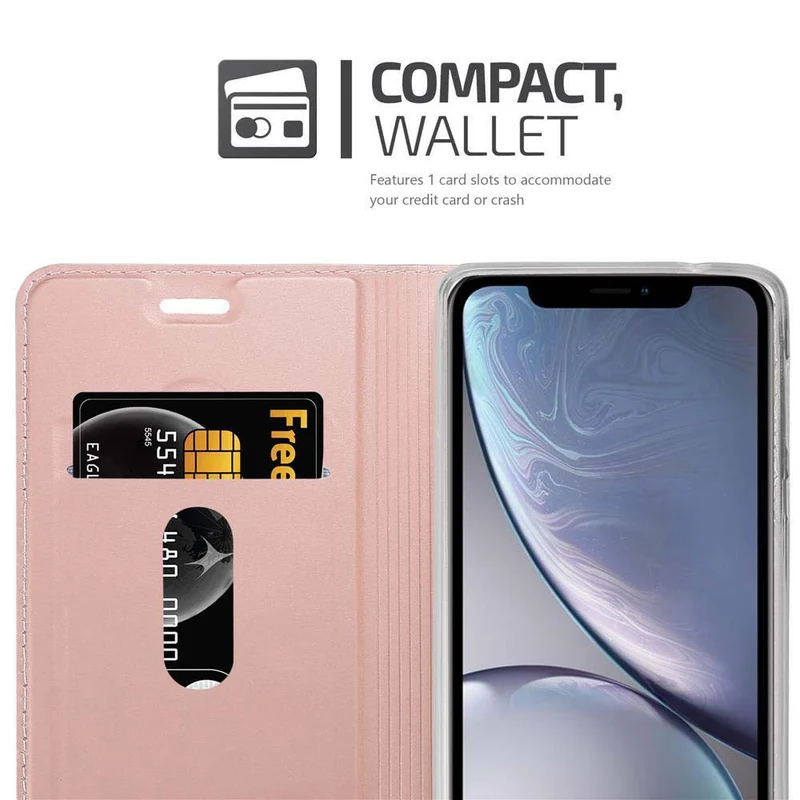 Cadorabo Hülle kompatibel mit Apple iPhone XR Schutzhülle mit Magnetverschluss, Standfunktion und Kartenfach