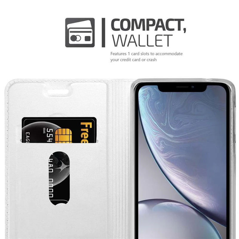 Cadorabo Hülle kompatibel mit Apple iPhone XR Schutzhülle mit Magnetverschluss, Standfunktion und Kartenfach