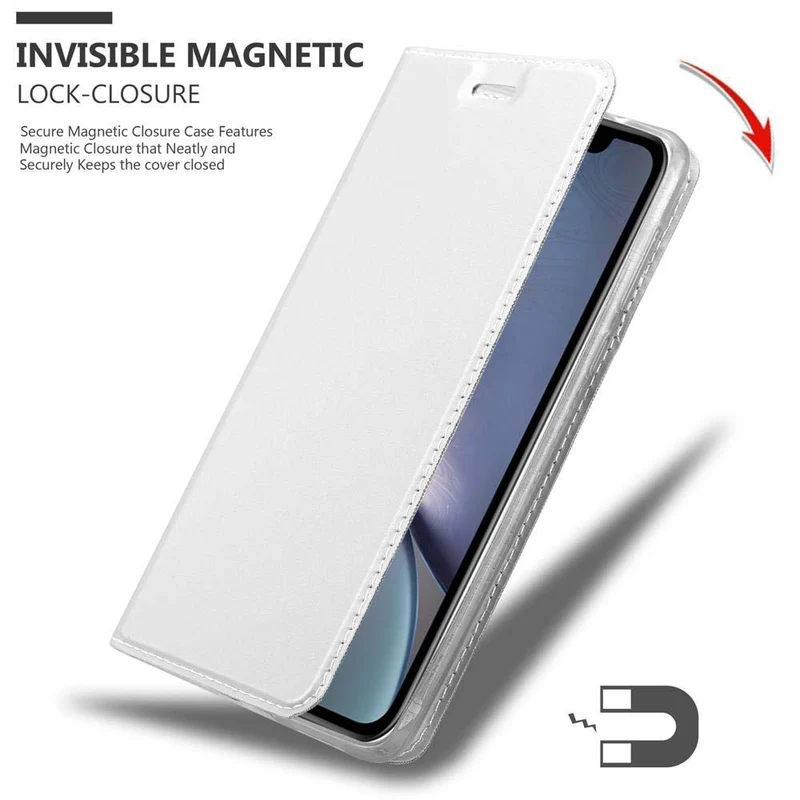 Cadorabo Hülle kompatibel mit Apple iPhone XR Schutzhülle mit Magnetverschluss, Standfunktion und Kartenfach