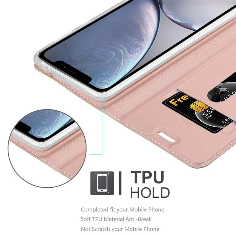 Cadorabo Hülle kompatibel mit Apple iPhone XS MAX Schutzhülle mit Magnetverschluss, Standfunktion und Kartenfach