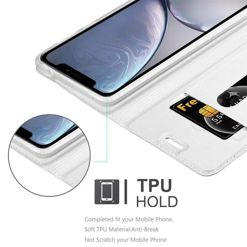 Cadorabo Hülle kompatibel mit Apple iPhone XS MAX Schutzhülle mit Magnetverschluss, Standfunktion und Kartenfach