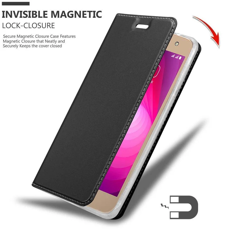 Cadorabo Hülle kompatibel mit LG X POWER 2 Schutzhülle mit Magnetverschluss, Standfunktion und Kartenfach