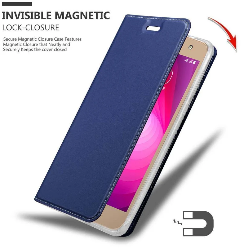 Cadorabo Hülle kompatibel mit LG X POWER 2 Schutzhülle mit Magnetverschluss, Standfunktion und Kartenfach