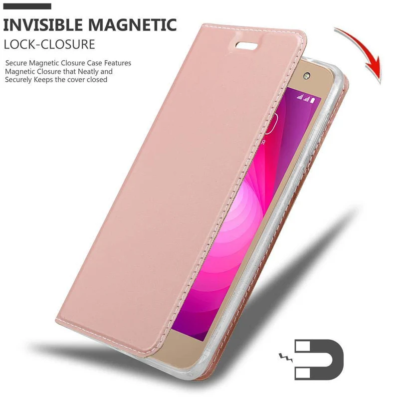 Cadorabo Hülle kompatibel mit LG X POWER 2 Schutzhülle mit Magnetverschluss, Standfunktion und Kartenfach