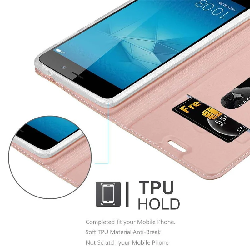 Cadorabo Hülle kompatibel mit Honor 5C Schutzhülle mit Magnetverschluss, Standfunktion und Kartenfach
