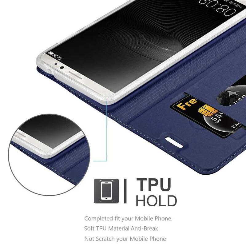 Cadorabo Hülle kompatibel mit Huawei MATE 8 Schutzhülle mit Magnetverschluss, Standfunktion und Kartenfach
